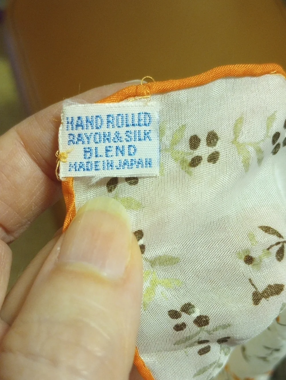 LIKE NEW Classic Floral Silk & Rayon Vintage Scarf. Cream Orange Green White